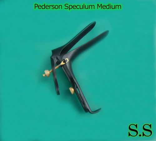 1 Piece Pederson Vaginal Speculum Medium Black Coated