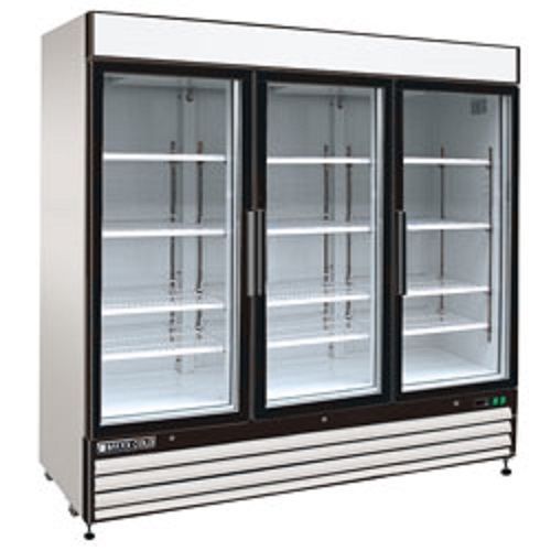 New maxx cold triple glass door reach-in cooler 81&#034; mxm1-72r free shipping! for sale