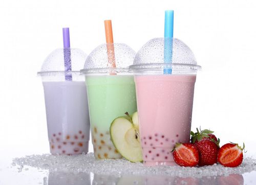 50 Sets 20 oz PET Plastic CLEAR Cup &amp; Dome Lid Iced Coffee BUDDHA BUBBLES BOBA
