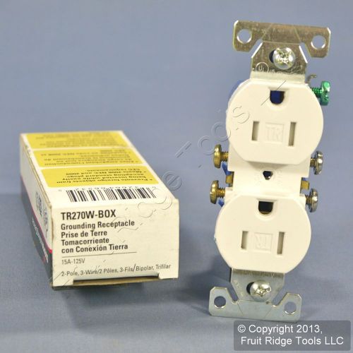 New Cooper White TAMPER RESISTANT Duplex Receptacle Outlet 5-15 15A TR270W Boxed