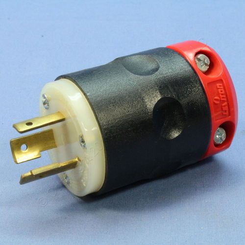 Leviton Twist Turn Locking Plug Red Indicator Tab NEMA L8-20P 20A 480V Bulk 2341