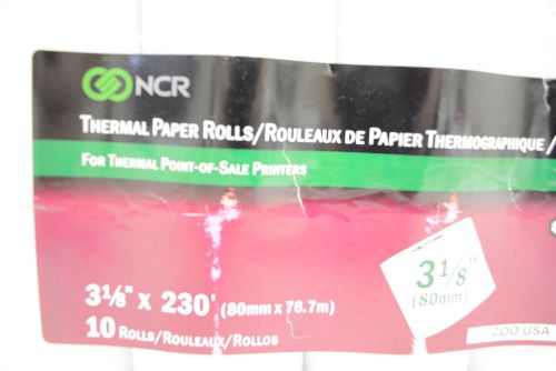 4 Pack NCR Thermal Receipt Paper Rolls, 3-1/8in X 230&#039; Tax Sale # 997375 NEW