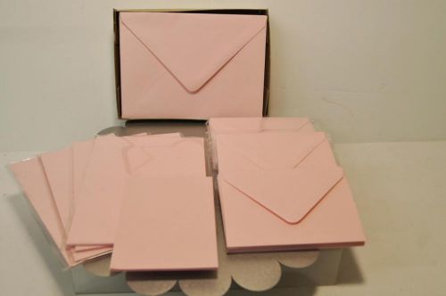 BIG LOT - BRAND NEW ENVELOPES AND CARD STOCK - 5 1/4&#034; X 3 5/8&#034; + 7&#034; X 5&#034;-LT PINK