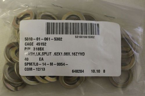 Split lock washers, set of 40, nsn 5310-01-061-5302, p/n 318bx, new! for sale