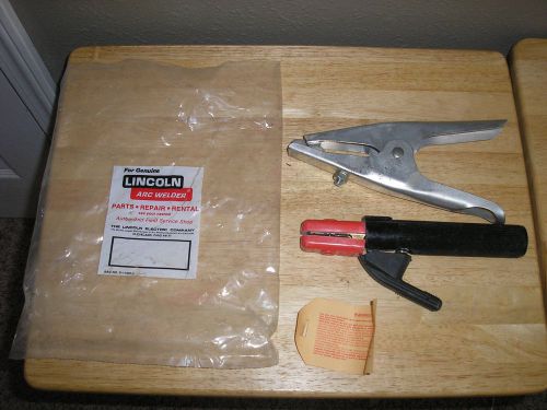 NOS Lincoln Electrode Holder and Ground Clamp Set Arc Welder Parts