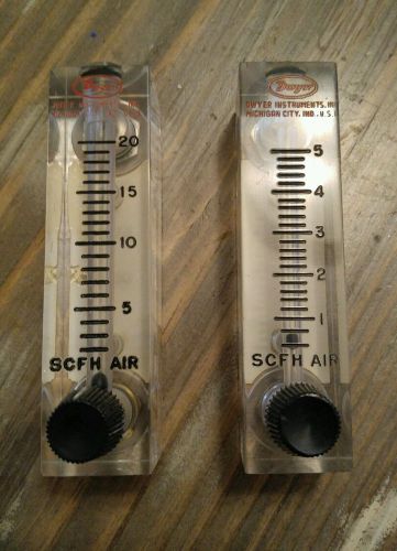 Dwyer air flow meters - 20 and 5 scfh for sale