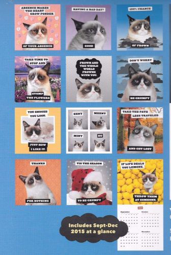 GRUMPY CAT 2016 CALENDAR INCLUDES SEPT-DEC 2015 AT A GLANCE PAGE WALLOW IN GRUMP