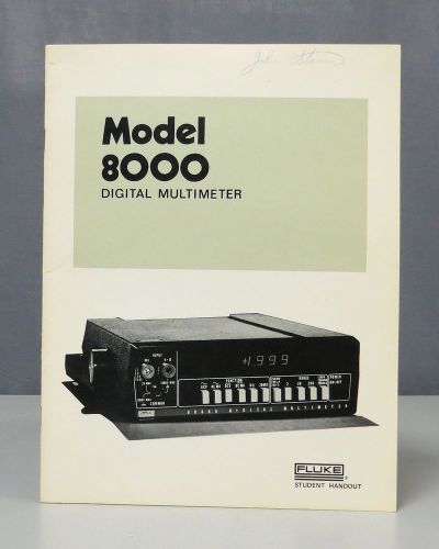 Fluke Digital Multimeter Model 8000 Student Handout Manual