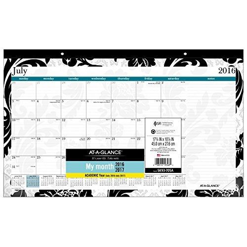 At-A-Glance AT-A-GLANCE Academic Year Desk Pad Calendar, July 2016 - June 2017,