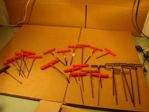 LOT 25 EKLIND T HANDLE SAE ALLEN HEX KEY WRENCHES ASST. 5/32,3/32,5/64,3/16