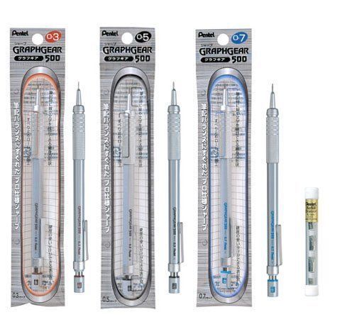 Pentel PG513,PG515,PG517 Mechanical Pencil (1pc Each)+Z2-1N Refill Eraser(1tube)
