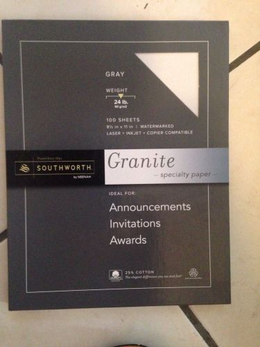 SOUTHWORTH Specialty Paper 8 1/2 in x 11 in 25 Sheets Gray 24lb **ships fast**