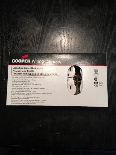 BOX OF 10- COOPER Grounding Duplex Receptacles 15A 125V, White