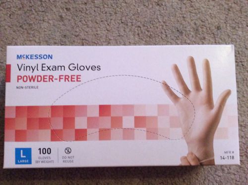 McKesson Vinyl Exam Gloves, Powder-Free, Size Large