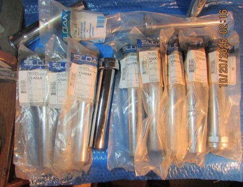 LOT OF TEN Sloan Vacuum Breakers V-500-AA  1 1/2&#034; &amp; 1 1/4&#034; Plus a 3/4&#034; x 15&#034;