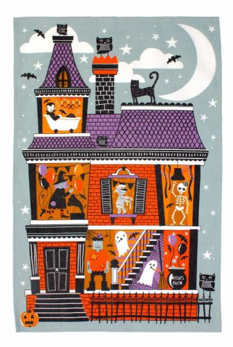 Spooky House Halloween Cotton Tea Towel, Ulster Weavers - Gothic, Party favor