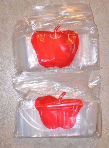 1000 PCS Apple plastic Zipper bags/Size 1.5&#034; x 1.5&#034; + LIP 8 x 2 MIL/Clear Color