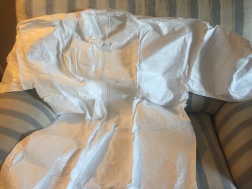 Six New Tyvek Coveralls With Front Zipper And Elastic Arm Cuffs And Leg Cuffs