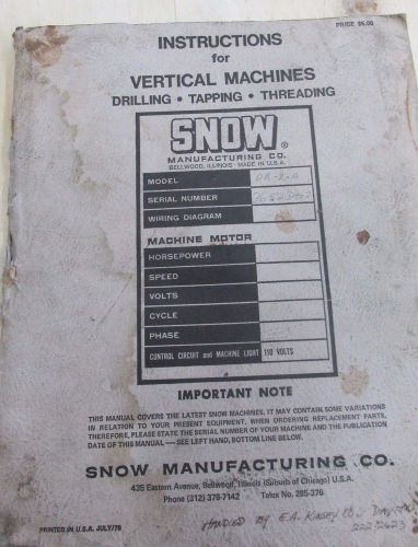 Snow Vertical Machine Service Manual
