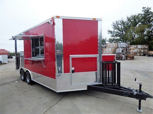 Concession Trailer 8.5&#039; x 16&#039; Red BBQ Event Catering