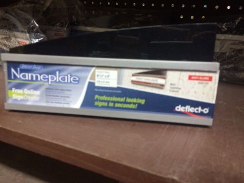 Deflecto 89105 Nameplate Holder, Insert Size 8-1/2&#034;x2&#034;, Black/Silver