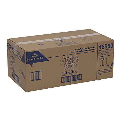 Georgia-pacific angel soft ps 46580 white premium facial tissue, cube box, 8.85&#034; for sale