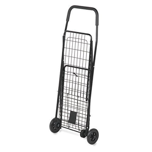 Folding Shopping Cart Rolling 4 Wheel Wagon Cargo Groceries Laundry Carry Metal