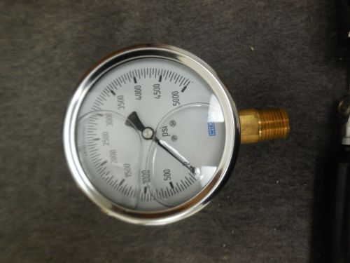 NEW WIKA 9766906 Pressure Gauge 5000 psi 1/2&#034;NPT 213.53 4&#034;