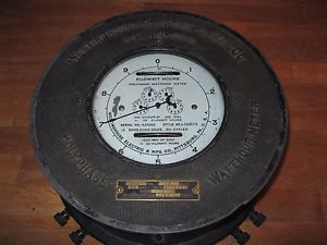 Vintage Westinghouse Polyphase Electric KiloWatt hour Meter 15 Amp Style X458373
