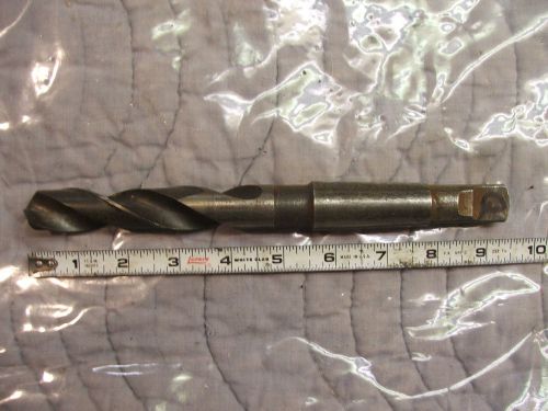 Taper shank drill bit 27/32&#034; morse 3 mt 2 flute twist 9 1/2 inch oal h&amp;b hs q for sale