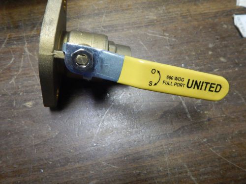 United 1&#034; solder x flange brass ball valve for sale