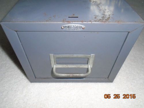 Vtg COLE STEEL NY Gray Industrial Metal Recipe Index Card Storage File Cabinet