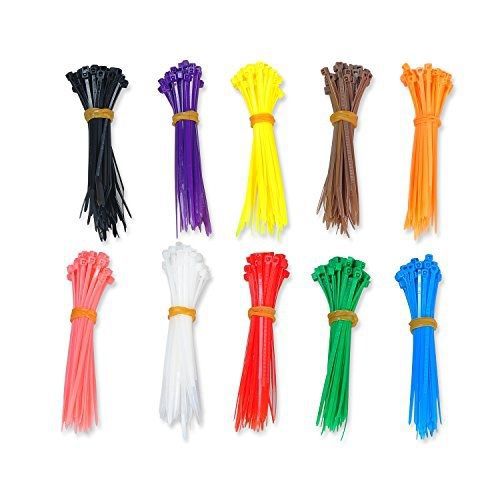 ECROCY Ecrocy 500pcs Self-Locking Cable Ties - In 10 Colors - 4&#034;