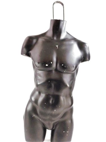 Male Used Black Plastic 3/4 Torso Hanging Display Body Forms