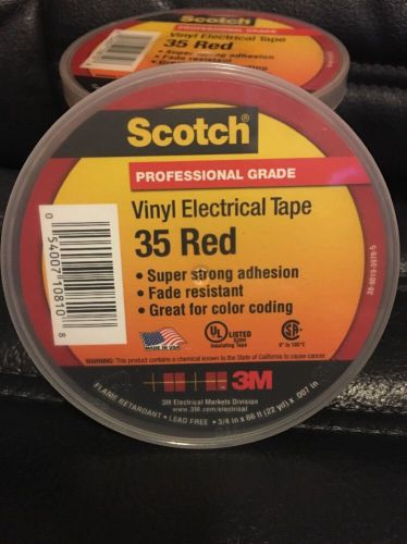 3M 35 Electrical Tape 3/ 4&#034;x66&#039; Red