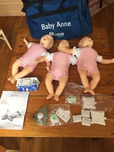 3 Baby Anne CPR Training Infant Manikins Laerdal Used Once EMT