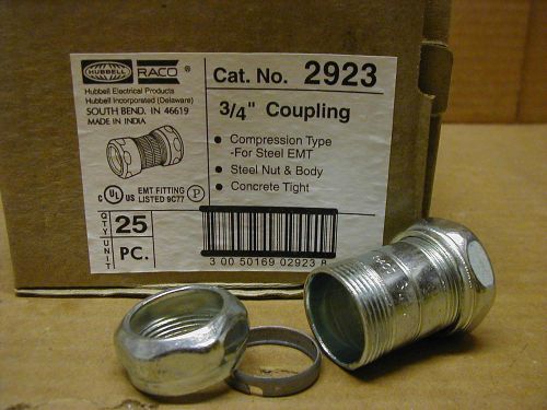 Hubbell raco 3/4 steel emt compression coupling, lot of 25 for sale