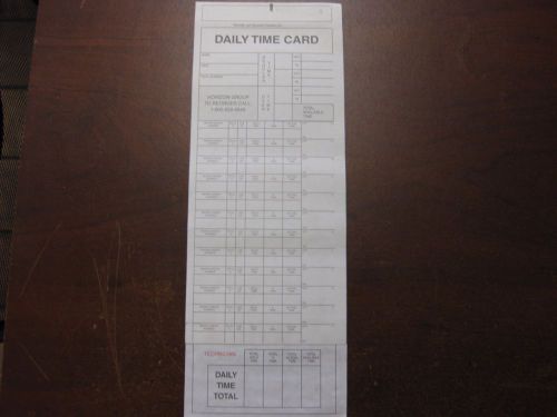Mechanic&#039;s Daily Time Cards Quantity 500
