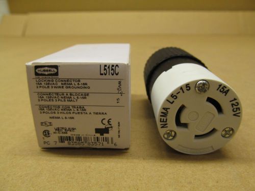 1 NIB HUBBELL HBLL515C L515C CONNECTOR NEMA L5-15R 2P 3W 15A 125VAC