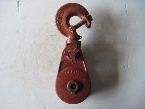 Vintage industrial  lebus 5&#034; heavy duty 6 ton snatch block pulley made in usa for sale