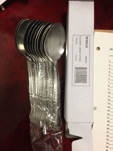Winco 0004-03, Elegance Dinner Spoon, Heavy Weight, Vibro Finish, 18-0 Stainless