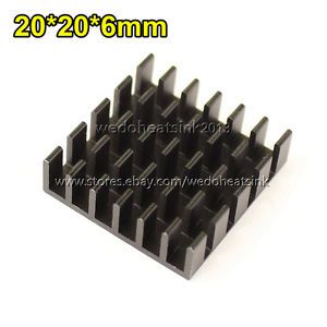 10pcs Aluminium Black Heatsink Cooler 20x20x6mm