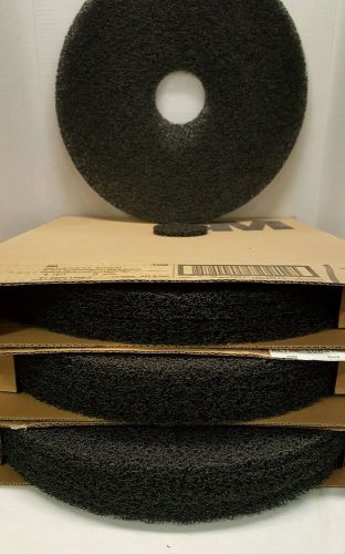 3M 7300 Stripping Pad, 17 In, Black, 3 boxs, 15 pads