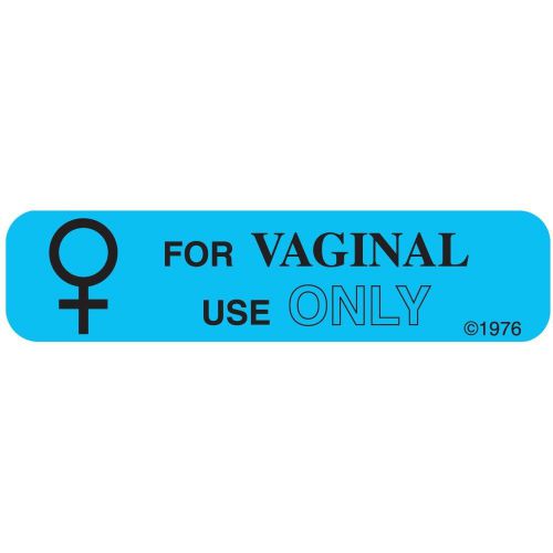PHARMEX 1-72G Permanent Paper Label &#034;VAGINAL USE ONLY&#034; 1 9/16&#034; x 3/8&#034; Blue (5...