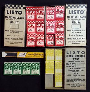 Vintage Listo Marking Leads! 138 red, 30 yellow, 24 green, w/Scripto black leads