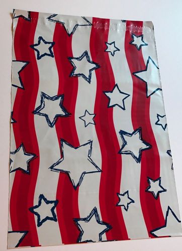 100 10 X 13 Red White &amp; Blue Poly Mailers