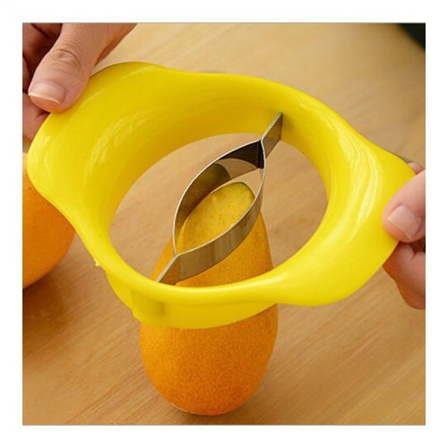 Mango Fruit Slicer Splitter Cutter Pitter Tools Kitchen Gadgets Yellow