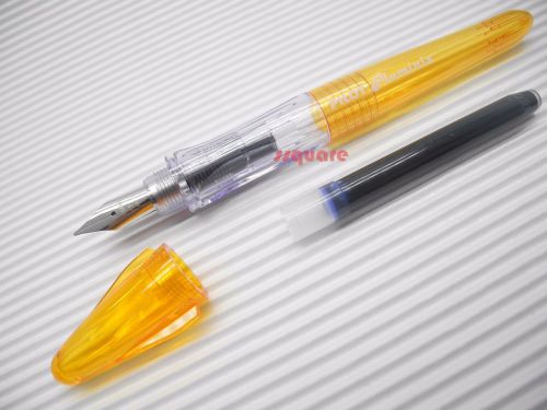 Pilot Pluminix 12cm Mini Italic Calligraphy Fountain Pen, Orange Body Fine nib