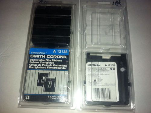 GENUINE SMITH CORONA A 12138 Lot of 3 CORRECTABLE TYPEWRITER FILM RIBBONS BLACK