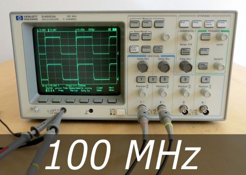 HP / Agilent 54601A 4-channel 100 MHz Oscilloscope + 2 New Probes. Very clean